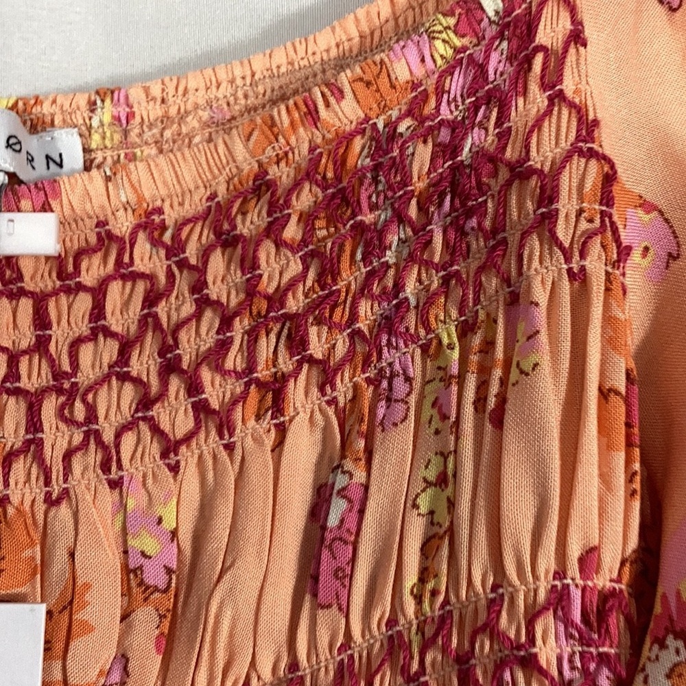Baltic Born Peach Floral Midi Dress - Picture 7 of 12